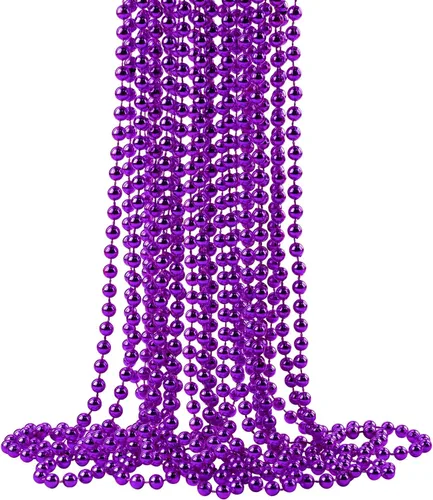 Vista 11 de ZZYFGH Collar de cuentas de Mardi Gras 12 piezas y Mini King Cake Babies 6 piezas Oro Metálico Morado Verde Accesorio de Disfraz para Fiesta