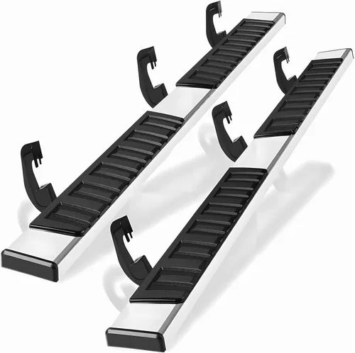 Vista 12 de PZ - Estribos de 6" para cabina de 2 filas para Chevy Silverado/GMC Sierra 1500 2007-2018, 2007-2019 para 2500HD 3500HD, barras laterales Nerf