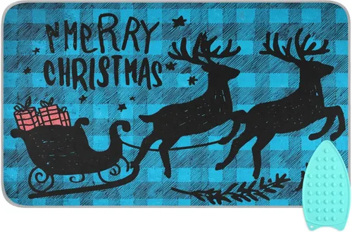 Vista 9 de Alfombrilla de planchar portátil para planchar, manta de planchar para mesa, resistente al calor, doble cara, para viajes, grande, 47.2 x 27.6