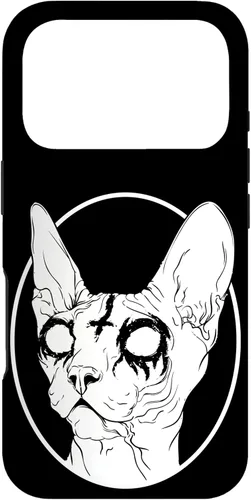 Vista 30 de Black Metal Sphynx Cat Pastel Goth and Death Metal Case for iPhone 17