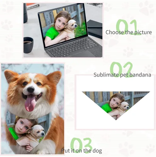 Vista 4 de Weewooday 12 pañuelos de sublimación en blanco para perros, pañuelos blancos sólidos para mascotas, bufanda triangular, bufanda de poliéster