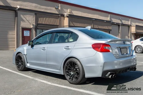 Vista 2 de Repuesto para Subaru WRX y STi 2015-2021 Viseras EOS JDM estilo clip lateral protector de lluvia viseras deflectores de ventilación