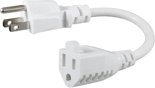 Vista 10 de KUNCAN Cable de extensión de alimentación corto – 8 pulgadas, 3 clavijas, protector de toma de tierra 16AWG/13A, cable de alimentación resistente