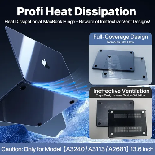 Vista 8 de soonjet Compatible con Funda para MacBook Air de 13 pulgadas, Carcasa Transparente Cristalina, Se Adapta a Modelos 2022-2025 M4/M3/M2 A3240 A3113