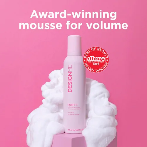 Vista 4 de Design.Me PUFF.ME - Mousse voluminizador de cabello Mousse para cabello ligero y flexible para rizos, ondas o cabello lacio, sin parabenos ni