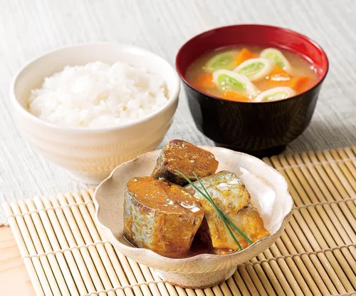 Vista 2 de Saba Can Mackerel Pescado enlatado con miso 5.64oz (160g) Juego de 5