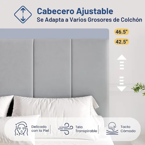 Vista 5 de Allewie Marco de cama de almacenamiento elevable de terciopelo de tamaño completo, cabecera capitonada de canal vertical, almacenamiento hidráulico