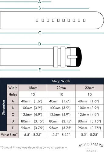 Vista 5 de Benchmark Basics Correa de reloj de liberación rápida, correa de reloj de nailon impermeable de alta calidad para hombres y mujeres, compatible