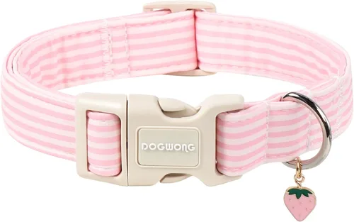 Vista 51 de DOGWONG Collar de Algodón para Perro, Collar para Perro de Cuadros Azules Resistente, Collar Suave y Duradero para Perro Macho, Lindo Collar