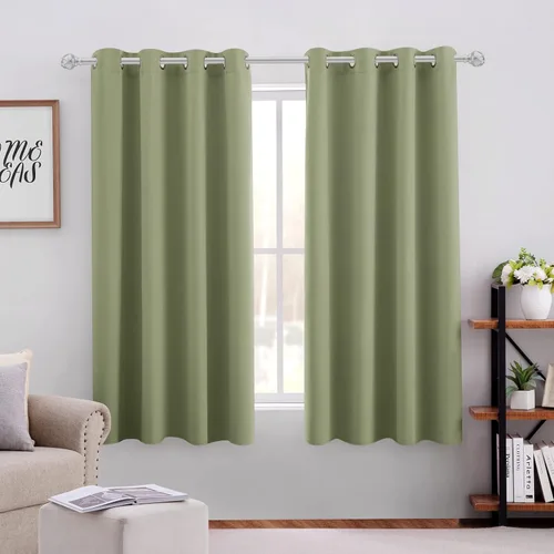 Vista 13 de HOMEIDEAS – Cortinas opacas de 52 x 84 pulgadas de largo, 2 paneles de cortinas para oscurecer la habitación, térmicas, insonorizadas, con ojales