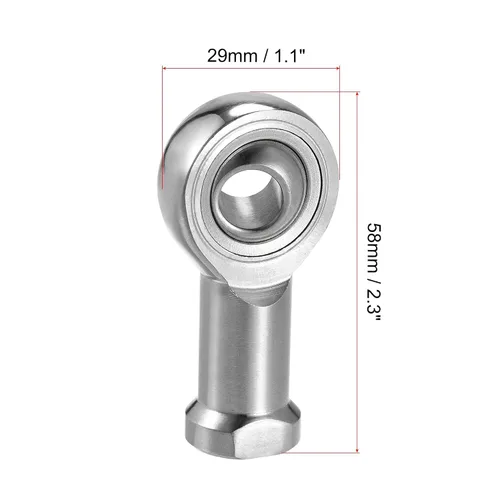 Vista 2 de uxcell SSI10T/K Rodamiento de extremo de varilla de 0.394 in de diámetro de acero inoxidable M10x1.5 rosca hembra mano derecha