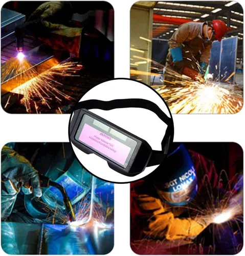 Vista 8 de Gafas de soldadura, gafas de soldadura con oscurecimiento automático solar, máscara de soldador de seguridad, casco con sombra ajustable, protección