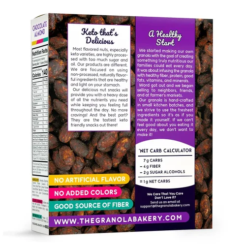 Vista 5 de TGB - Almendras de chocolate 0.04 oz de carbohidratos netos Keto Nueces de caramelo bajas en carbohidratos, sin gluten, 10 onzas