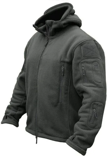 Vista 10 de CRYSULLY - Chaquetas tácticas militares deportivas de hombre, abrigos de forro polar con capucha, chaquetas de aventura al aire libre