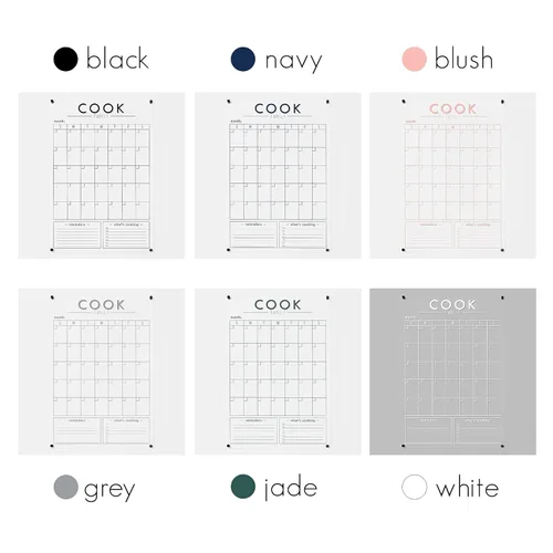 Vista 4 de Clear Acrylic Family Calendar with Personalized Family Name and Bottom Sections