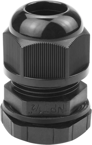Vista 14 de Surtido de prensaestopas de nailon IP68, impermeable, con certificación UL y compatible con RoHS, 20 piezas, alivio de tensión de cable de 1/4 Negro