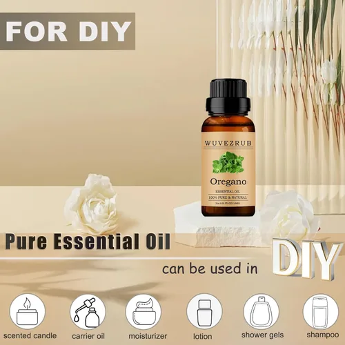 Vista 3 de Aceite esencial de orégano 10 ml, 100% puro y natural para aromaterapia, difusor - 0.33 fl oz/orégano