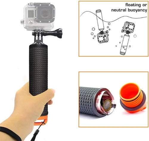 Vista 3 de Agarre de mano flotante impermeable para GoPro Hero Session Black Silver Hero 10 9 8 7 6 5 4 3 3+ 2 1 SJ4000 SJ5000 cámaras de acción con correa