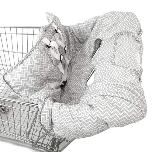 Vista 8 de Funda prémium para carrito de compras y funda para silla alta, fácil instalación, sistema de arnés, amortiguación suave y cómoda, tamaño universal
