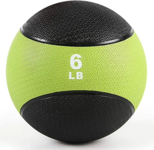 Vista 7 de RitFit Weighted Medicine Ball - Non-Slip Rubber Shell & Dual Texture Grip - Workout Exercise Ball for Core Strength, Balance Training, Coordination
