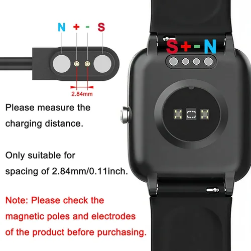 Vista 2 de Meliya VeryFit - Cable de carga magnético de 2 pines para reloj inteligente Veryfit IDW13, IDW19, IDW15, ID208, ID208 Plus, ID208BT, ID207, ID205L