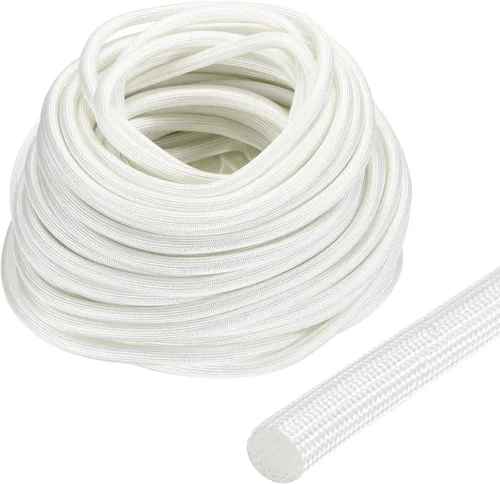Vista 10 de uxcell Protector de Cable Aislante, 1mm/0.04 Pulgadas - 10m/33 Pies Manga de Fibra de Vidrio de Alta Temperatura Negra