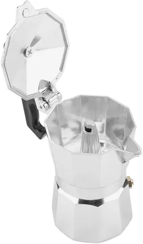 Vista 8 de Tbest Cafetera, 1.7 fl oz 1 taza de aluminio tipo italiano olla de café expreso estufa para uso en casa y oficina
