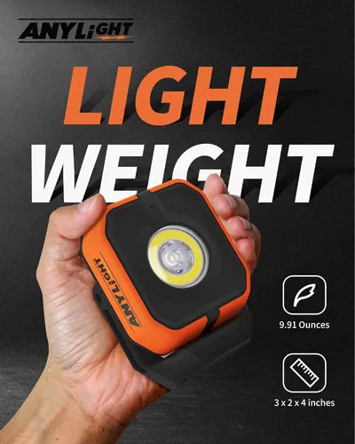 Vista 5 de Luz de trabajo recargable con 4 modos, luz de trabajo magnética de 1200 lm con IP65 impermeable, luces de trabajo LED de batería de 3350 mAh
