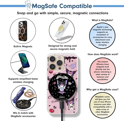 Vista 4 de Sonix x Sanrio - Funda para iPhone 13 Pro, compatible con MagSafe, probada en caídas de 10 pies, Kuromi