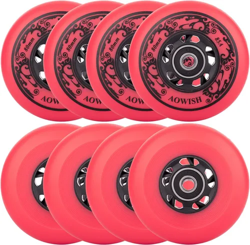 Vista 7 de Inline Skate Wheels 85A - Rueda de repuesto de cuchillas de hockey con rodamientos ABEC-9 y espaciadores flotantes (paquete de 8)