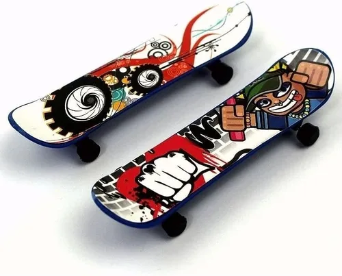 Vista 4 de Juego de 12 patinetas de dedo para niños, mini patinetas para dedos de 12 piezas, regalos para niños patinadores de dedos