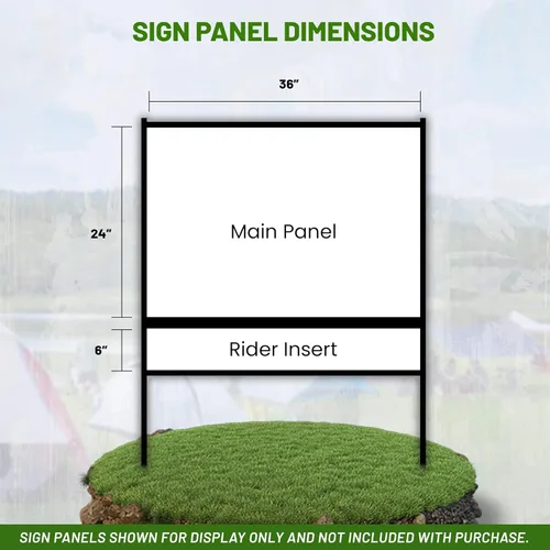 Vista 4 de Letrero de metal con marco en H de bienes raíces para el patio, fácil de deslizar, letreros de patio duraderos, compatibles con paneles de letreros