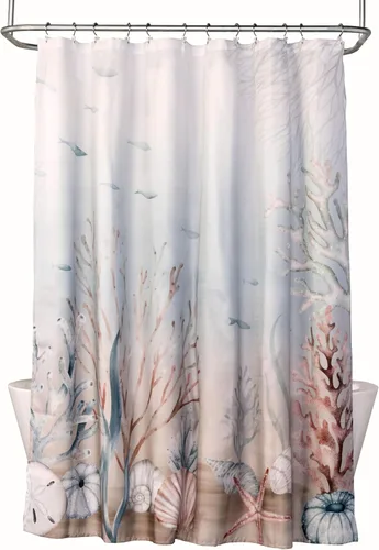 SKL Home - Cortina de ducha de Curazao para baño y regalo, en colores pastel