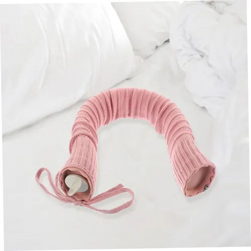 Vista 9 de Bolsa de agua caliente en forma de U con cubierta de punto extraíble de felpa suave y cálida para alivio de vértebra cervical para un ajuste cómodo
