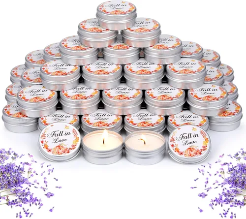 MTLEE 50 velas de boda, regalos de boda para invitados, 1 onza de cera de soja perfumada de lavanda, velas de aromaterapia para despedida de