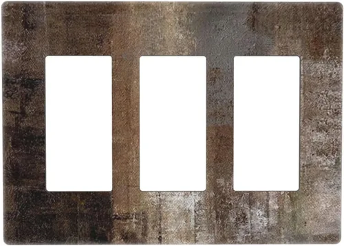 Vista 11 de Taupe Beige Marrón Gris Abstracto Arte 1-Banda Interruptor de Luz Doble de Recepción Placa de Pared Toma Cubiertas Eléctricas Decorativas Modernas