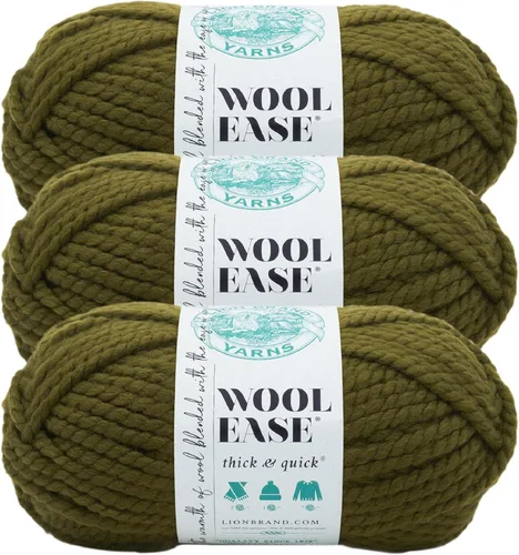 Vista 146 de Lion Brand Yarn - Ovillo de lana Wool-Ease Thick & Quick color fuerza aérea