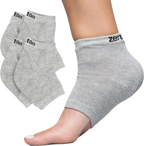 ZenToes Calcetines hidratantes para el talón, 2 pares de calcetines de spa con forro de gel para curar y tratar talones secos y agrietados mientras