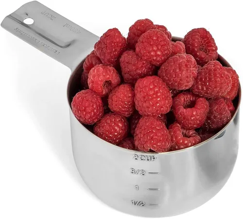 Vista 5 de Hudson Essentials Juego de tazas y cucharas medidoras de acero inoxidable (1 pieza, 2 tazas)