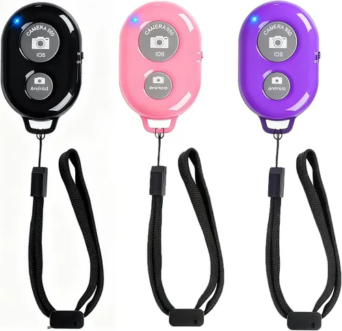 Vista 8 de AOQIYUE - Obturador remoto inalámbrico para teléfonos celulares y tabletas (paquete de 3), control remoto Bluetooth para control de cámara