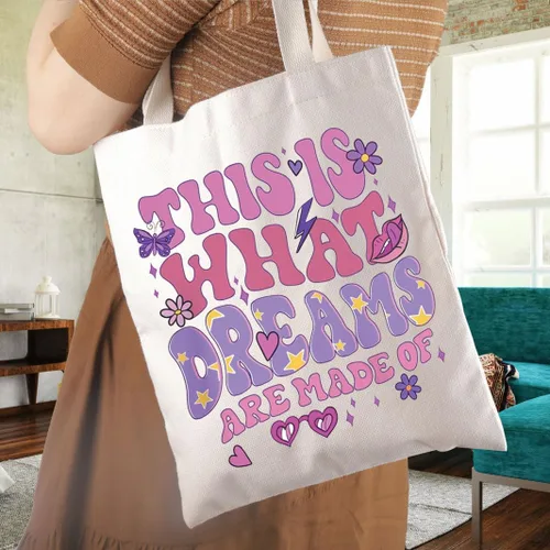 Vista 2 de WCGXKO Cartoon Movie Gift This Is What Dreams Are Made Of Canvas Tote Bag