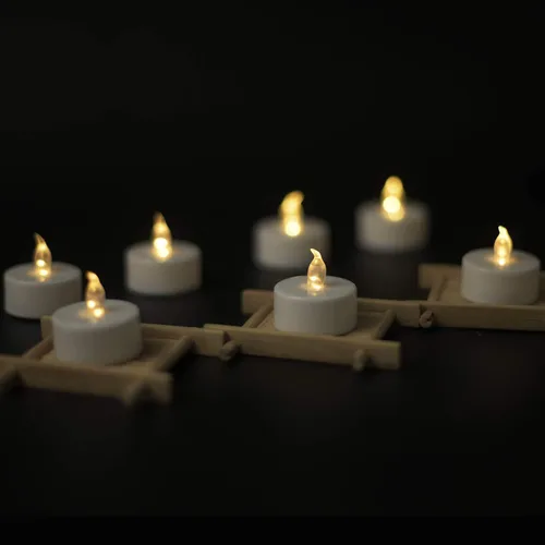 Vista 2 de YIWER Velas de té de batería, velas LED de té de 200 horas, paquete de 12 unidades (blanco cálido)