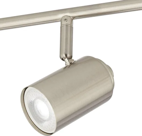 Vista 3 de Pro Track Vester - Juego de luces LED de pared o techo de 4 cabezales GU10, regulable, direccional, plateado, acabado de níquel cepillado, moderno