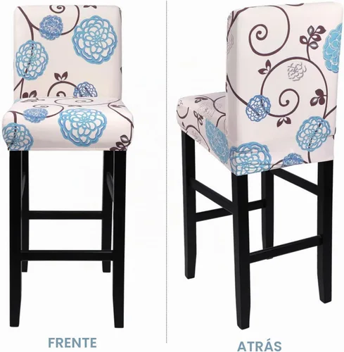 Vista 7 de SearchI Juego de 2 fundas para taburetes de bar, fundas de asiento de taburete elásticas y lavables, fundas para sillas de altura de mostrador