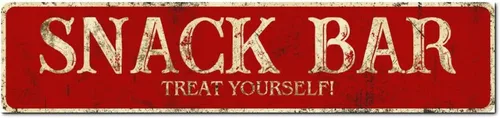 Vista 15 de Madcolitote Letrero de calle personalizado SNACK BAR con texto en inglés «Snack Bar» de madera para decorar la pared de la sala de estar, arte