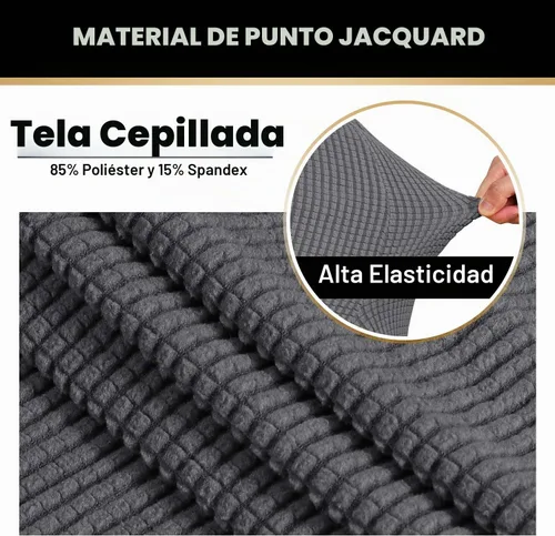 Vista 4 de Funda Otomana Elástica Fundas para Otomana Cuadradas para Sala de Estar Taburete Reposapiés Fundas Elásticas para Adaptarse al Reposapiés Otomano