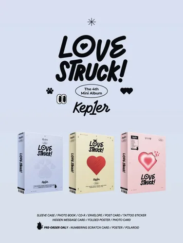 Vista 2 de KEP1ER LOVESTRUCK! The 4th Mini Album ( EYE CONTACT + LOVE STRIKE + FIRST BLUSH - 3 Ver Set. + First Press Folded Poster ) K-POP SEALED
