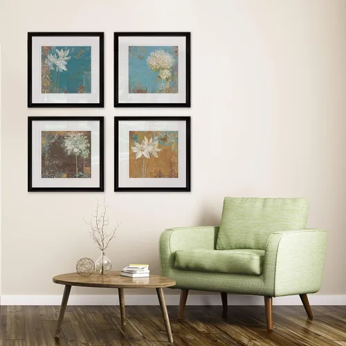 Vista 139 de Wexford Home Colección de primavera de jardín de campo francés, colección de primavera, juego de 4 paneles para decoración de pared de oficina