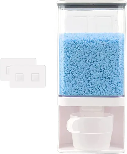Dispensador de Detergente para Ropa de 35 OZ/Dispensador de Perlas Potenciadoras de Aroma Montado en la Pared para Almacenamiento del Cuarto de