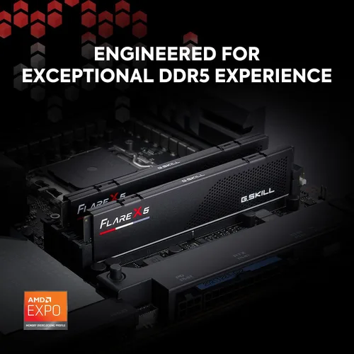 Vista 2 de G.SKILL Flare X5 Series DDR5 RAM (AMD Expo) 32 GB (2 x 16 GB) 5600MT/s CL36-36-36-89 1.20V Memoria de computadora de escritorio U-DIMM - Negro mate